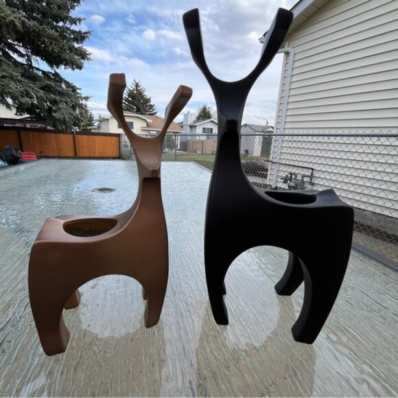 PartyLite Elegant Reindeer Tea Light Candle Holder Set of 2 - Picture 1 of 15